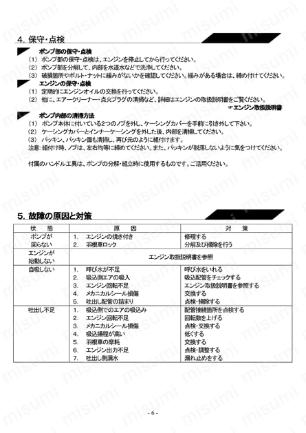 4．1PS/25mmエンジンポンプ（4サイクル） 取扱説明書6