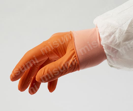 お買い得商店街 耐薬手袋 ORANGE MISUMI(ミスミ) | アズワン | 90枚入 NITRILE タイムセール