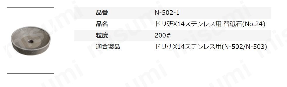 型番 ドリ研X14 ステン用砥石 135° ニシガキ工業 ミスミ 137-2144