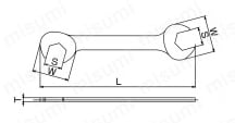 薄型スパナ DSTO 外形図