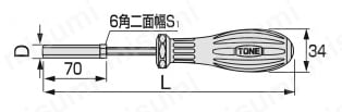パワーグリップボックスドライバー（ディープタイプ） 外形図