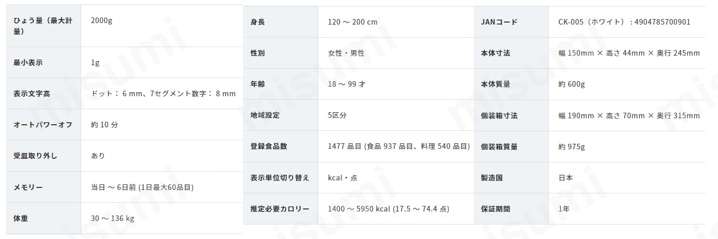 TANITA カロリースケール CK-005 TANITA タニタ カロリー計算機（カロリースケール）CK−005