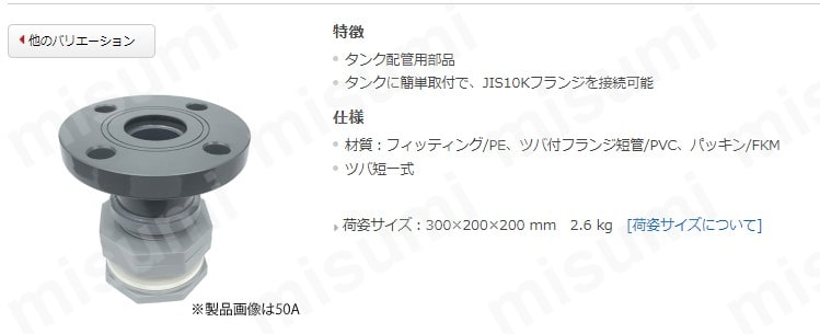 100A-FKM ツバ付フランジ短管一式100A FKM スイコー MISUMI(ミスミ)