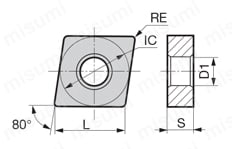 CNMG120412N-EG-AC630M | 住友電工ハードメタル・CNMG-EG・80°ひし形