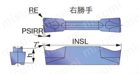 タンガロイ・JCTER／L用・溝入れ用チップ・突っ切り用チップ 外形図9