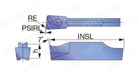タンガロイ・JCTER／L用・溝入れ用チップ・突っ切り用チップ 外径図11