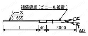 シース熱電対 外形図1