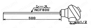 シース熱電対 外形図5