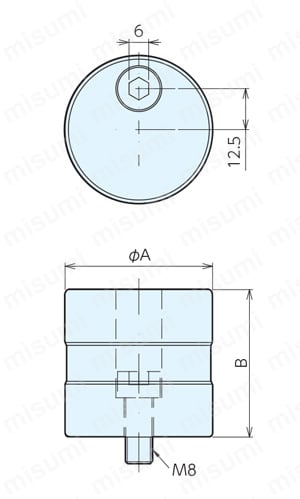 偏芯マグハイトブロック 外形図