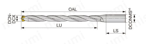 TIDU-R L/D=12 ドリルマイスター ヘッド交換式ドリル 外形図