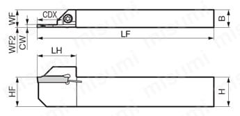 GNDMR1616JX-1.510 | SEC-溝入れバイト（外径多機能・小型旋盤用・溝