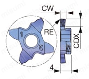 タンガロイ・STCR/L-18用・溝入れ用チップ（ホーニング付き） 外形図