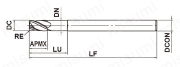 VFRPSRB インパクトミラクルレボリューション高精度ラジアスエンドミル（S） 外形図-2