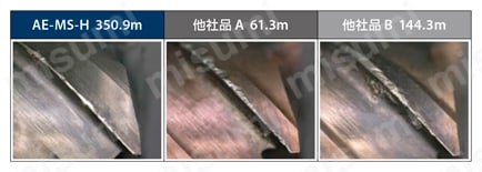 高硬度鋼用超硬エンドミル多刃ラジアスタイプショート形 AE-MS-H 外周刃の損傷状態-2