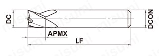 MP3ES 3枚刃エムエスプラス自動旋盤用エンドミル 外形図-2