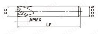 MP4EC 4枚刃エムエスプラス自動旋盤用エンドミル 外形図-2