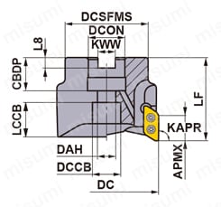 AXD4000A 多機能用カッタ アーバタイプ 外形図