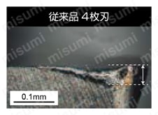 エポックディープラジアスエボリューションハード EPDREH-TH3 VANADIS23（62HRC） 60分加工後の工具摩耗(4枚刃)-2