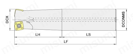 アルファ高送りラジアスミルTR4F シャンクタイプ Fig.1（ 一般形）外形図