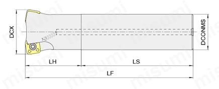 アルファ高送りラジアスミルTR4F シャンクタイプ Fig.2 （アンダーカット形）外形図