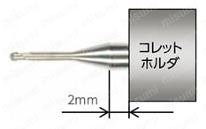 HARDMAX 2枚刃 ショートシャンク ロングネックボールエンドミル φ3ｍｍシャンク  VHSLB