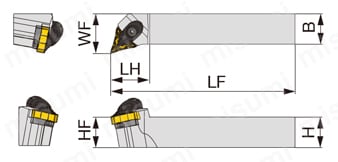 外径加工用バイト ダブルクランプ式 ATXOR/L 外形図-2
