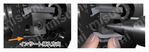 アルミ加工用柄付きカッタPCDインサート使用 EPYD06 (1)仮締め