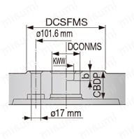 縦インサート型ねじ止め式平面加工用ボアタイプカッタ TGM16-SA 外形図-3