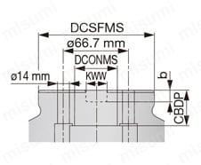 縦インサート型ねじ止め式直角肩加工用ボアタイプカッタ TPM16-SA 外形図-2