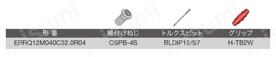 インサート回転防止機構付き柄付きラジアスカッタ ERRQ12 部品