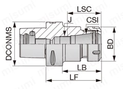 コレットチャックホルダ C-ER 外形図