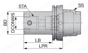 DIN 69893 HSK A用マスターシャンクホルダ 外形図