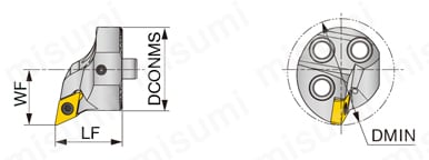 スクリューオン式交換式ボーリングヘッド S-SDXXR/L-H 外形図-2