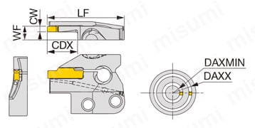 CAFL-4T16-070100-CHP | モジュラ形 端面溝入れ・旋削用アダプタ CAFL-4T16-070100-CHP | モジュラ形 端面溝入れ・旋削用アダプタ