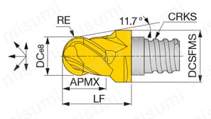タングマイスター用ヘッド ボールタイプ VBE 外形図-1