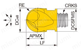 タングマイスター用ヘッド ボールタイプ VBE 外形図-2