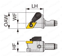 高圧クーラントノズル付スクリューオン式ヘッド QC16-JSDJ2CR-CHP 外形図-2