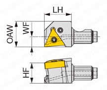 高圧クーラント対応レバーロック式ヘッド QC16-PTL2NR-CHP 外形図-2