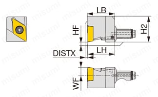 高圧クーラント対応Y軸加工用スクリューオン式ヘッド QC16-JSDJ2CR-Y-CHP 外形図-2
