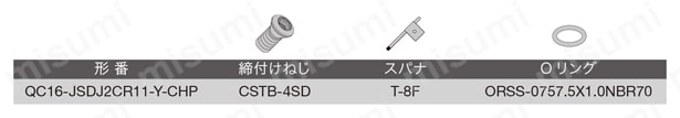 高圧クーラント対応Y軸加工用スクリューオン式ヘッド QC16-JSDJ2CR-Y-CHP 部品