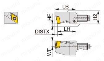 高圧クーラント対応Y軸加工用スクリューオン式ヘッド QC16-JSDJ2XR-Y-CHP 外形図-2