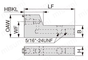 高圧クーラント対応 ステップヘッド形専用シャンク QC-1216-F15-CHP 外形図-1