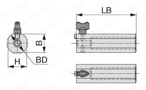 インサート交換用ホルダ QC-16D28EXC 外形図