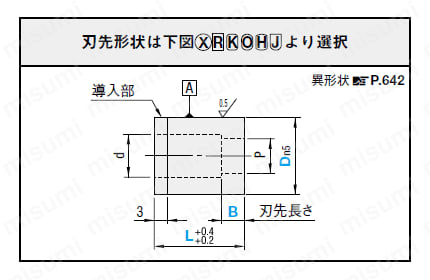 廻り止めノックピンタイプフレームハードボタンダイ 材質SX　105 外形図1