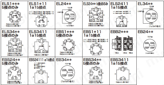 スイッチ　端子配列図