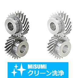 【クリーン洗浄品】ねじ歯車　軸穴加工タイプ 圧力角20°