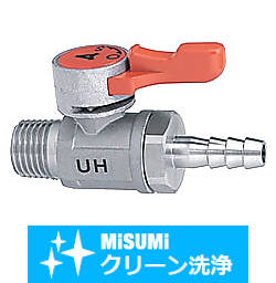 【クリーン洗浄品】小型ボールバルブ　ステンレスタイプ　ＰＴオス・ホース接続