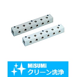 【クリーン洗浄品】エア用ブロックマニホールド　－横貫通穴・Ｌ字穴タイプ－ SL-BMUANA3-11
