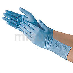 ニトリルゴム手袋 ブルー（粉なしロング） | ミスミ | MISUMI(ミスミ)