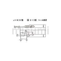 ハイスバイト JIS32型 S513型 ヘール突切 | 三和製作所 | MISUMI(ミスミ)